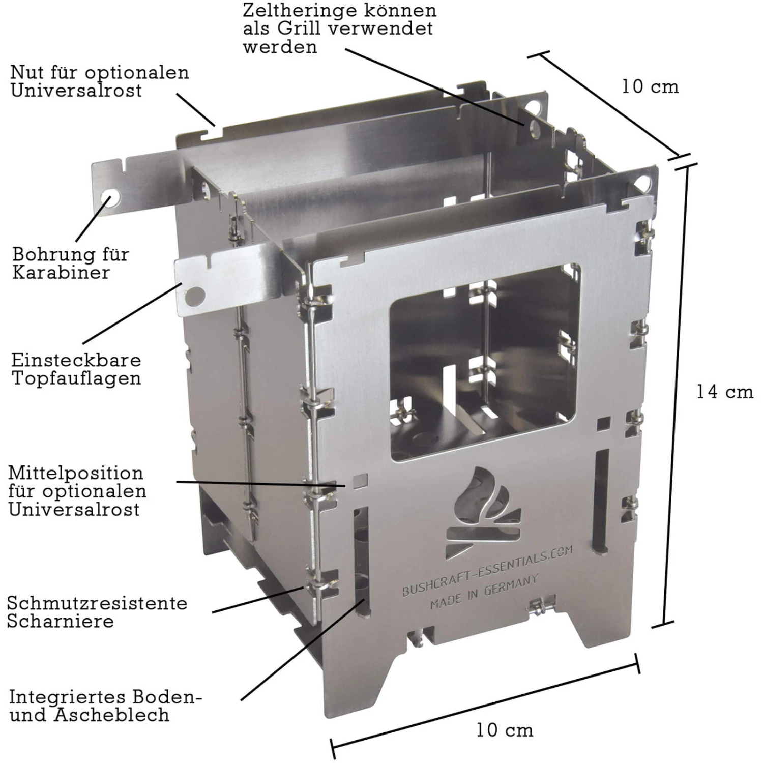Bushcraft Essentials Bushbox LF Titanium - Hobo-Kocher - Image 6
