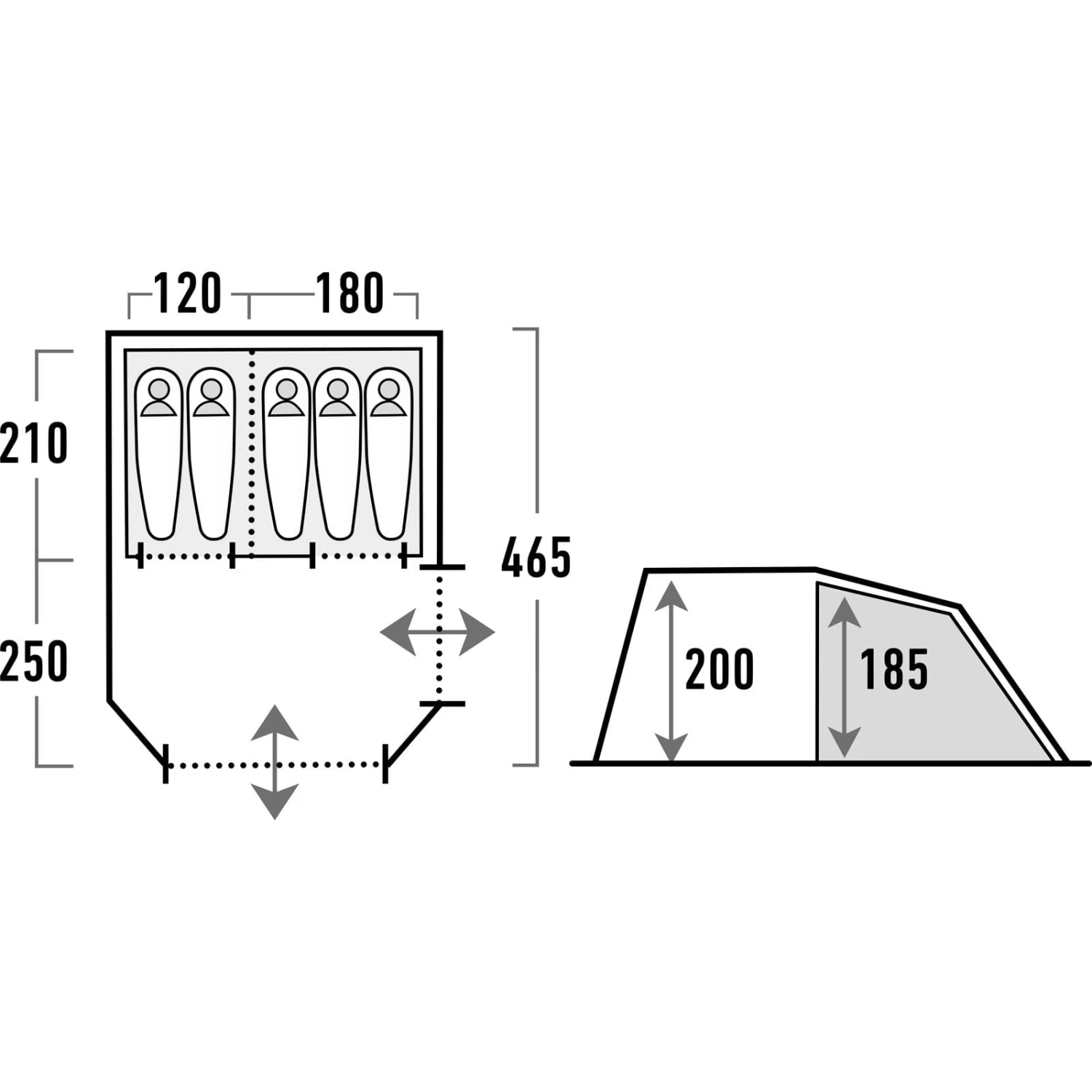 HIGH PEAK Ancona 5.0 - Familienzelt - Image 2