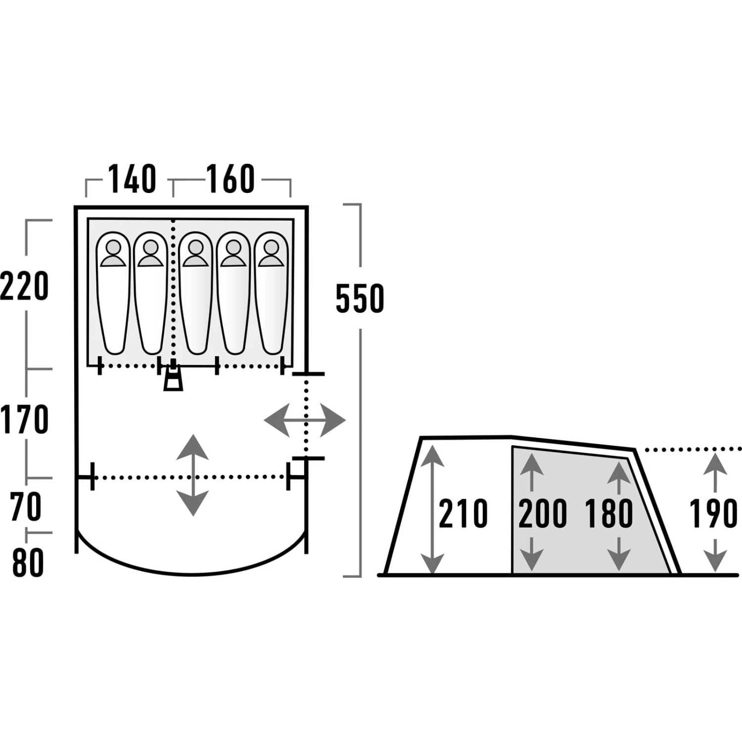 HIGH PEAK Garda 5.0 - Familienzelt - Image 2