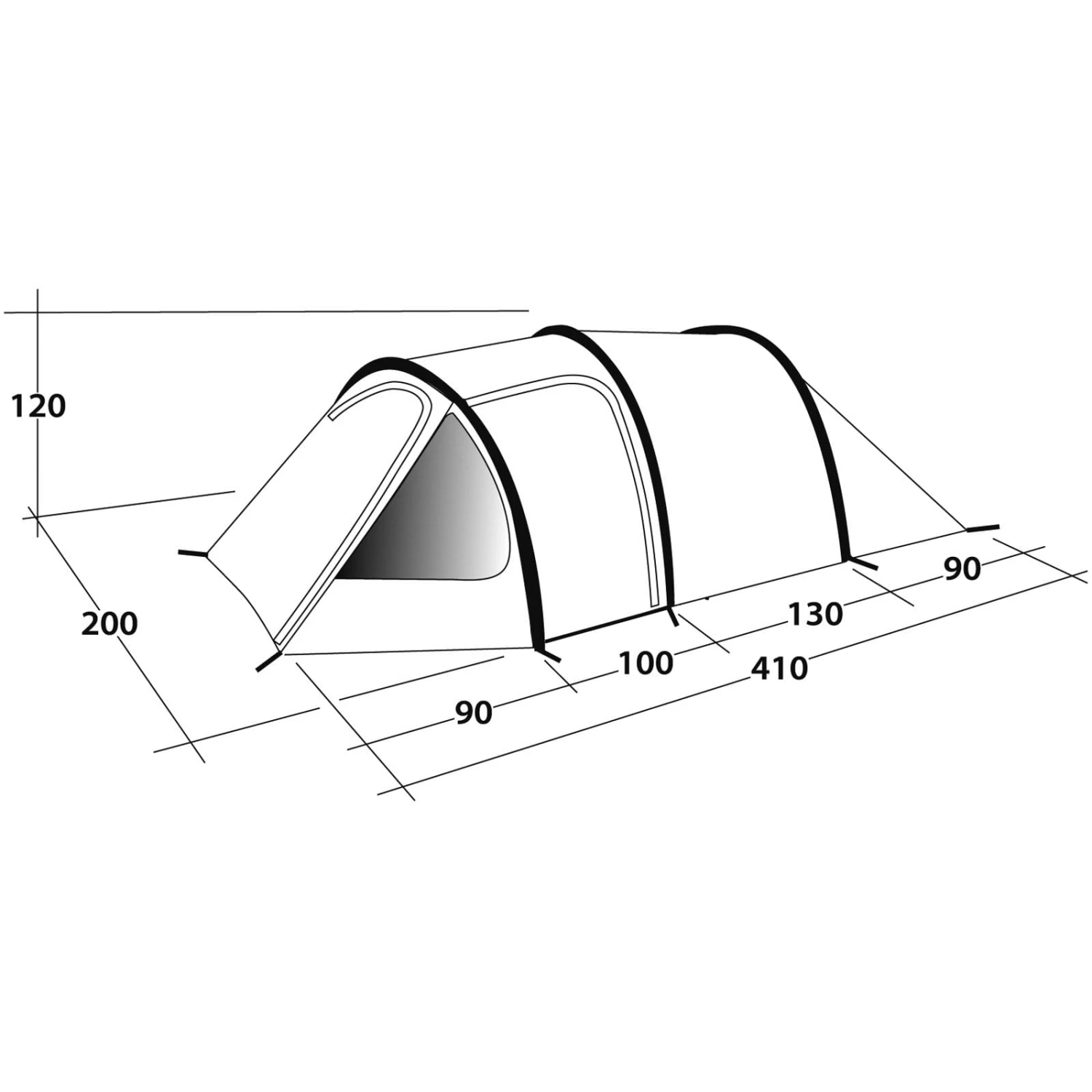 Outwell Earth 3 - Drei-Personen-Tunnel-Zelt - Image 2
